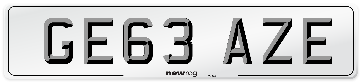 GE63 AZE Number Plate from New Reg